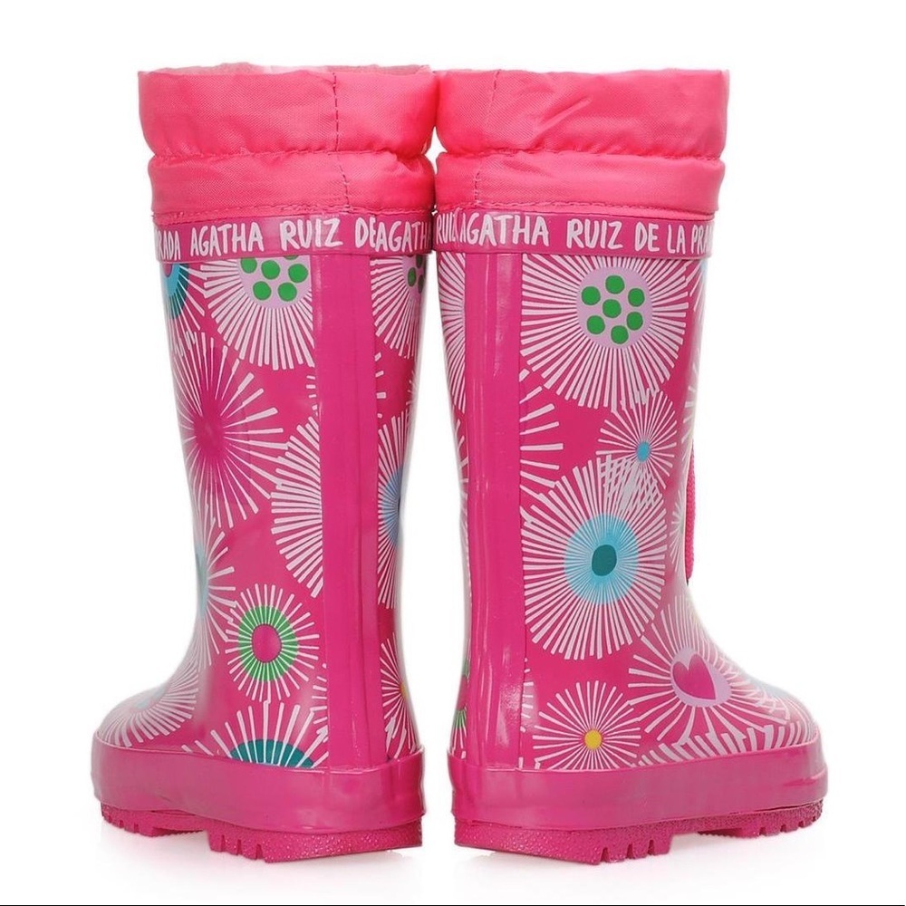 NWT. Agatha Ruiz De La Prada Pink Rainy Boots. Size 13,5. - Picture 2 of 7